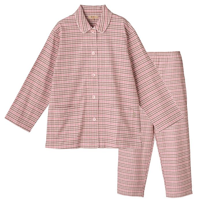 DAKS】 ハウスチェック柄 ネル地 前開き 全開 パジャマ（レディース