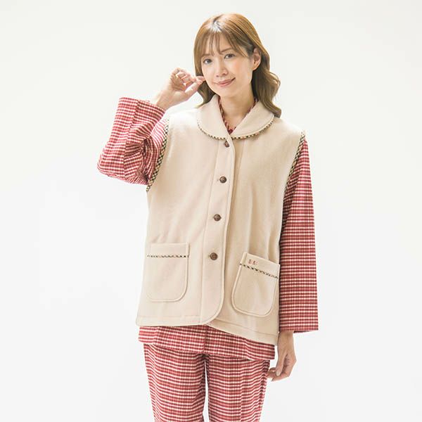 DAKS】レディース フリース ベスト (日本製/婦人 /ルームウェア/暖かい