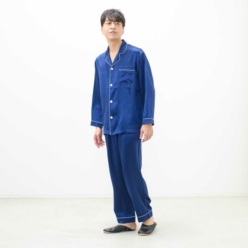 紳士]サテン ドット プリント メンズ パジャマ 【mila schon