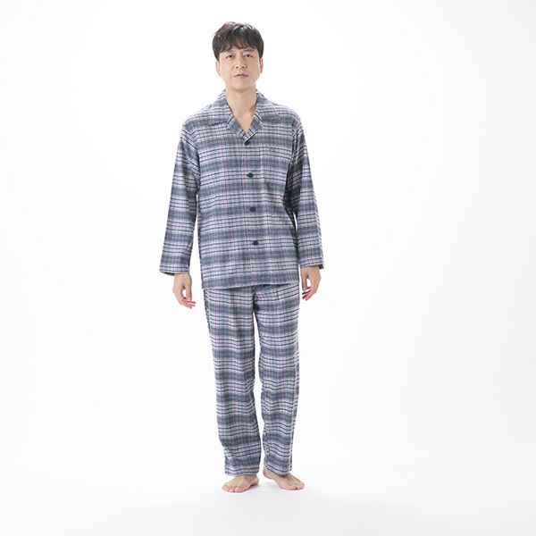 【新品】ミラショーン 　秋冬物中空糸厚手ネル地パジャマ(M)　A18 紳士]中空糸 ネル チェック メンズ パジャマ 【mila schon】 冬
