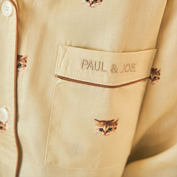 【PAUL&JOE PARIS room wear】ポールアンドジョー ヌネット プリント レディース サテン ブラウス ロングスリーブ トップス