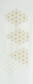 変わり菱 金糸入り No.11007 刺繍半衿 / 正絹・塩瀬 / 袷用 / 白地×白金 / 半襟