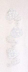 蛤 刺繍半衿 / 正絹 / 袷用 / 薄紫地×銀糸 / 半襟