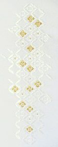 七宝菊つなぎ No.14010 刺繍半衿 / 正絹・塩瀬 / 袷用 / 白地×白金 / 半襟