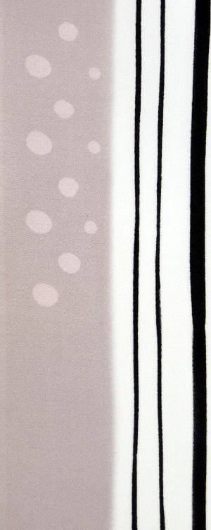 2Way水玉＆縞 ろうけつ染め友禅半衿 / 正絹 / 袷用 / からし
