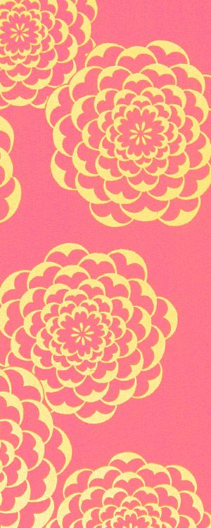 大菊 友禅半衿 / 正絹・塩瀬 / ピンク地×金 / 半襟