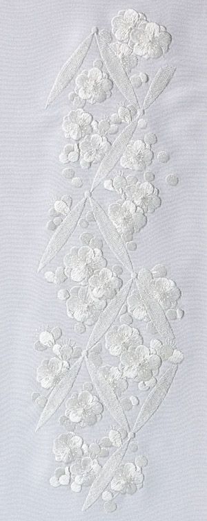 連続梅 刺繍半衿 / 正絹・塩瀬 / 袷用 / 白地×白 / 半襟 | さんび公式オンラインショップ