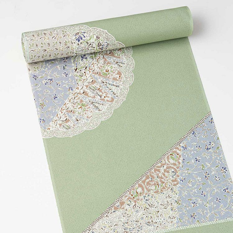 博多織半幅帯 古今 花唐草献上 ≪ベージュ≫ 正絹 日本製 | arakawa