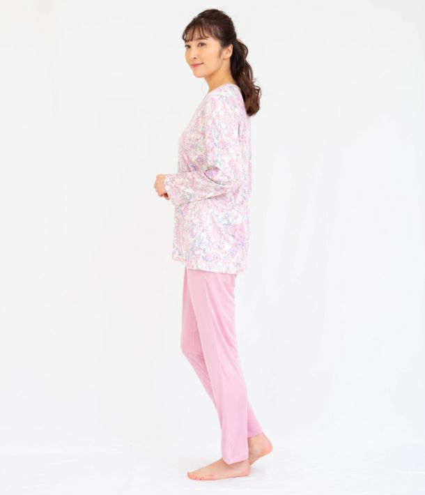 mila schon】シルク ニット ペイズリー × 無地 レディース パジャマ