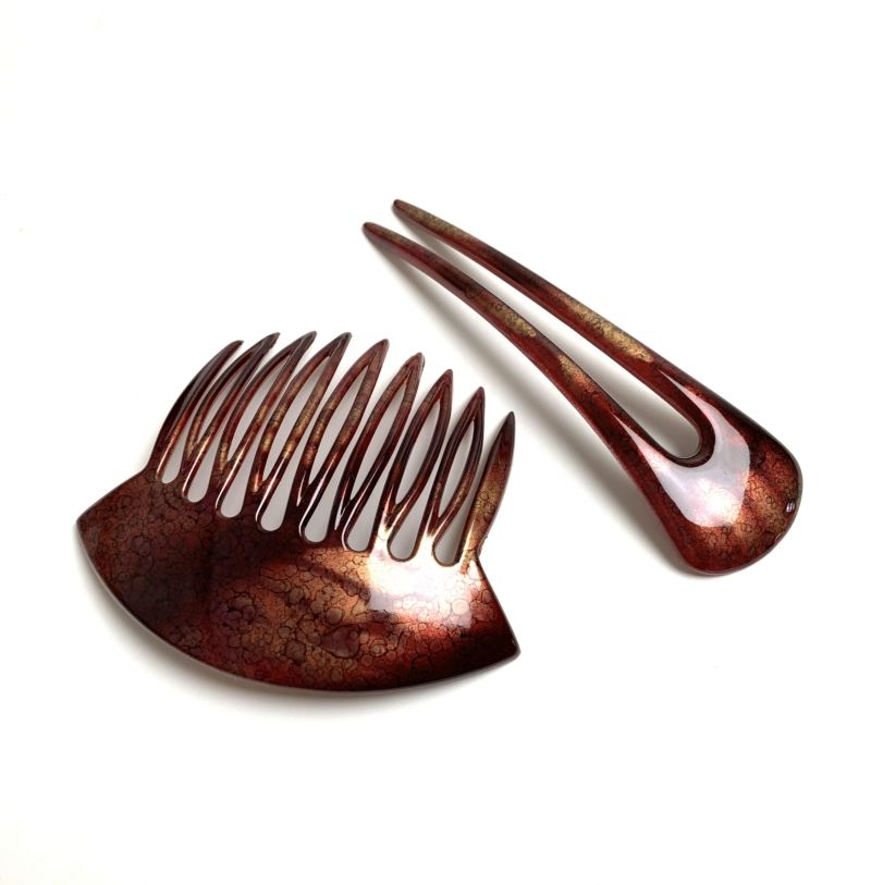 フランス　アンティーク　セルロイド　ヘアコーム 和服にお勧め Art Deco French Lady's Leg Celluloid Comb （アール・デコ