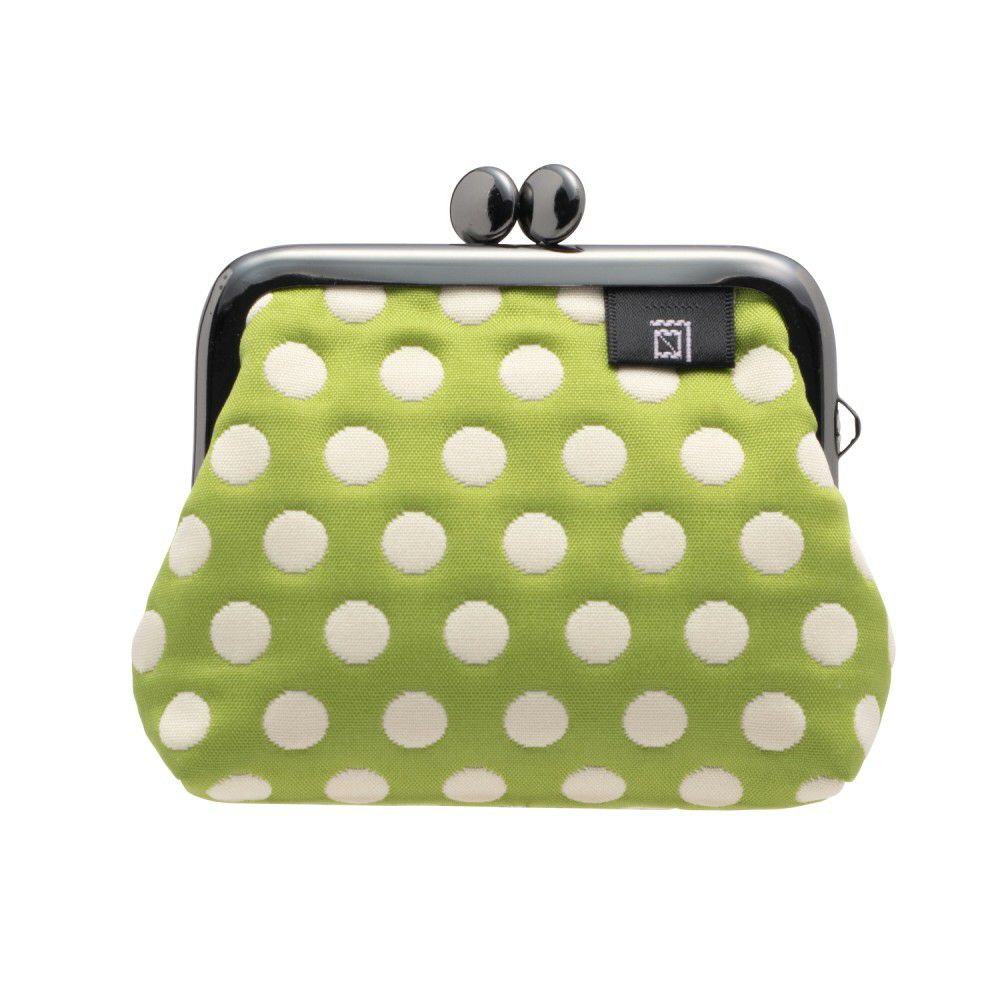 麻の葉柄 2.5寸 角型小銭入れ《 緑 》 がまぐち 日本製 京都 さんび