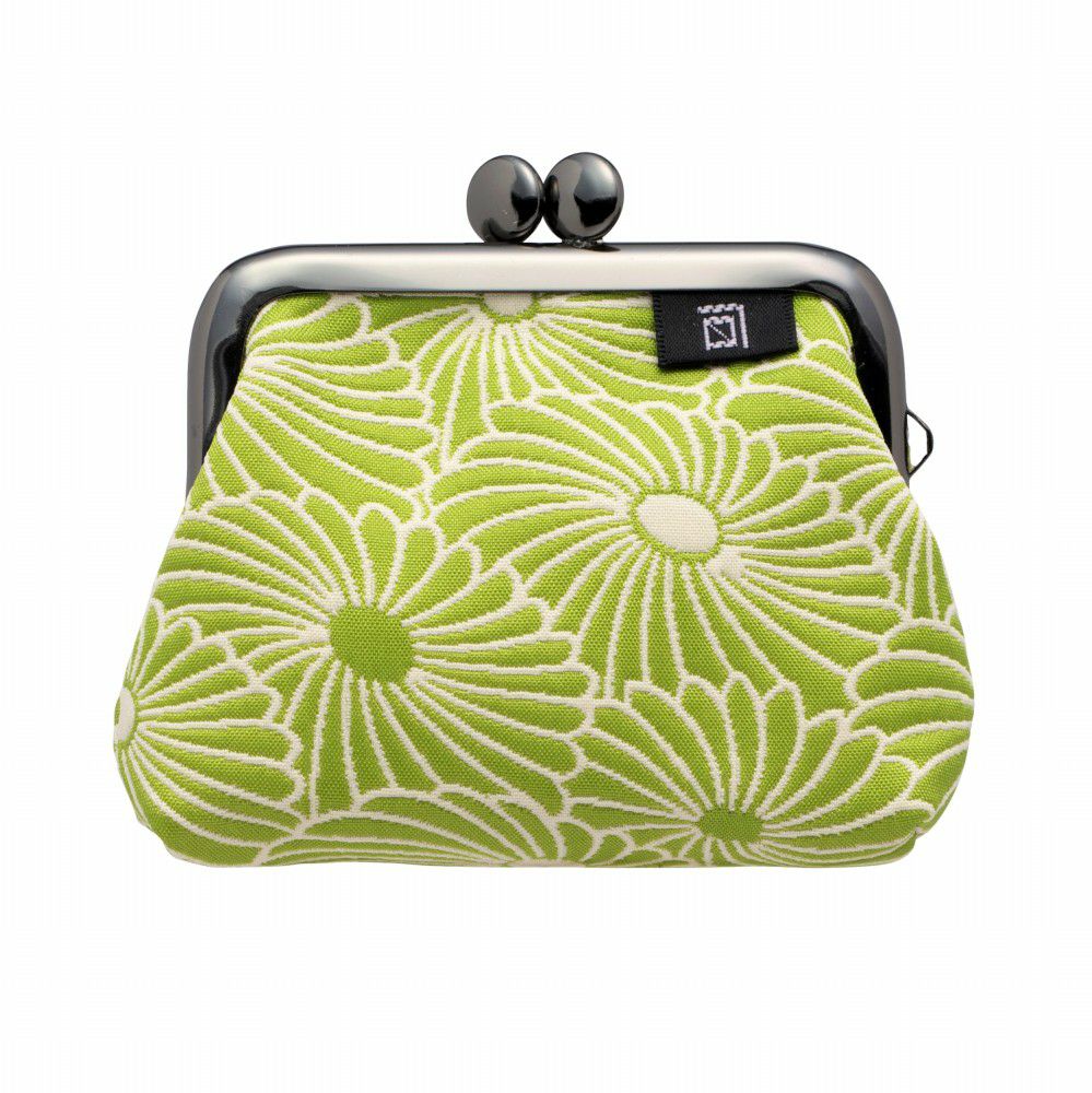 『京都御所限定』✨✨がま口　財布　麻の葉模様 麻の葉柄 2.5寸 角型小銭入れ《 緑 》 がまぐち 日本製 京都 さんび