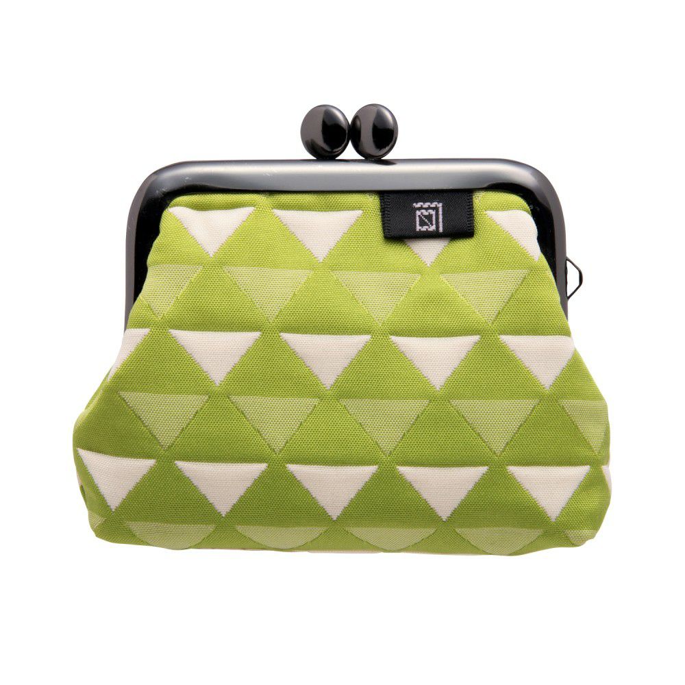 麻の葉柄 2.5寸 角型小銭入れ《 緑 》 がまぐち 日本製 京都 さんび