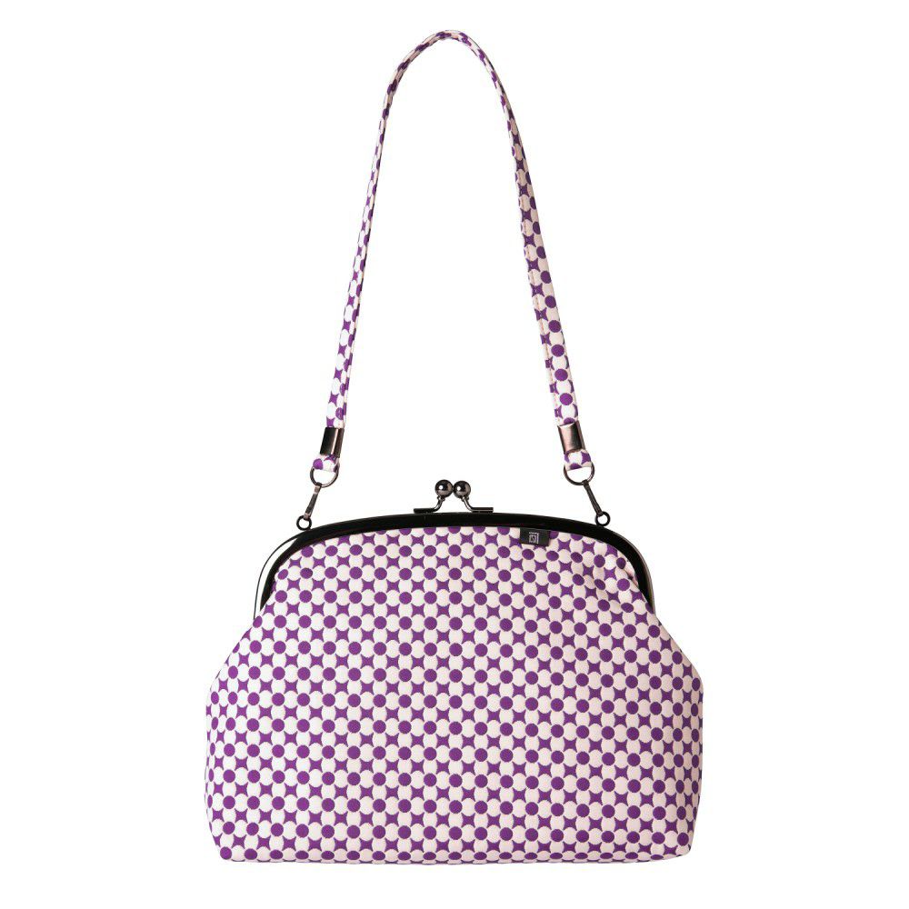 南天柄 がま口バッグ《 紫 》 がまぐちハンドバッグ 日本製 京都 さん