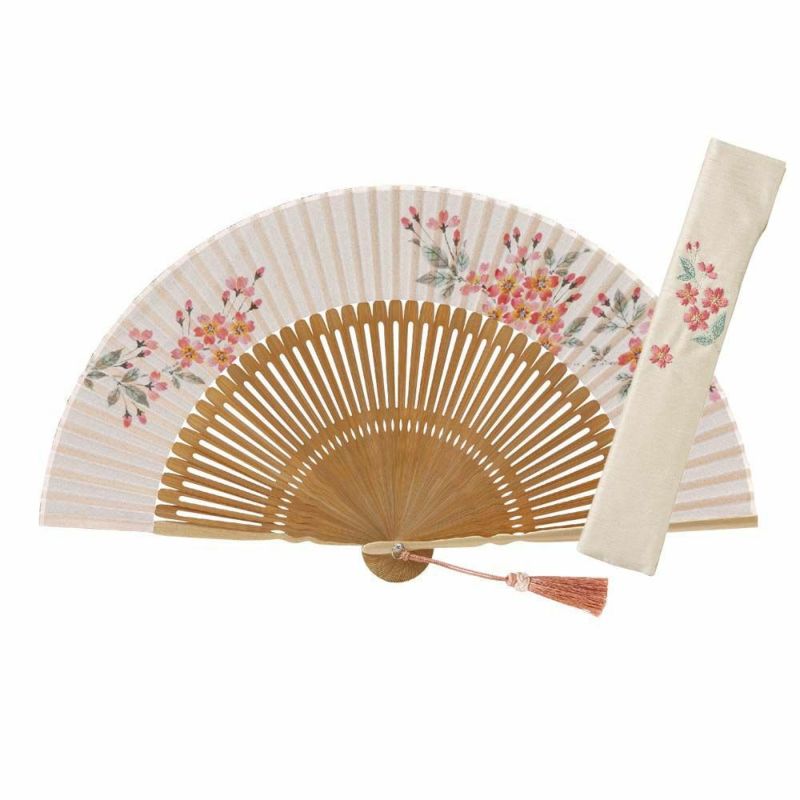 扇子セット（桐箱入）  彩華 桜 女性 扇子 京都 さんび