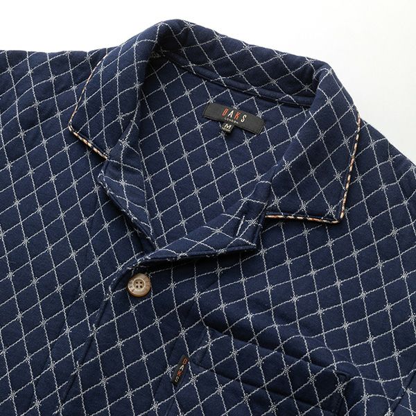 DAKS】 ニットキルト 前開き 全開 メンズ 冬用 パジャマ