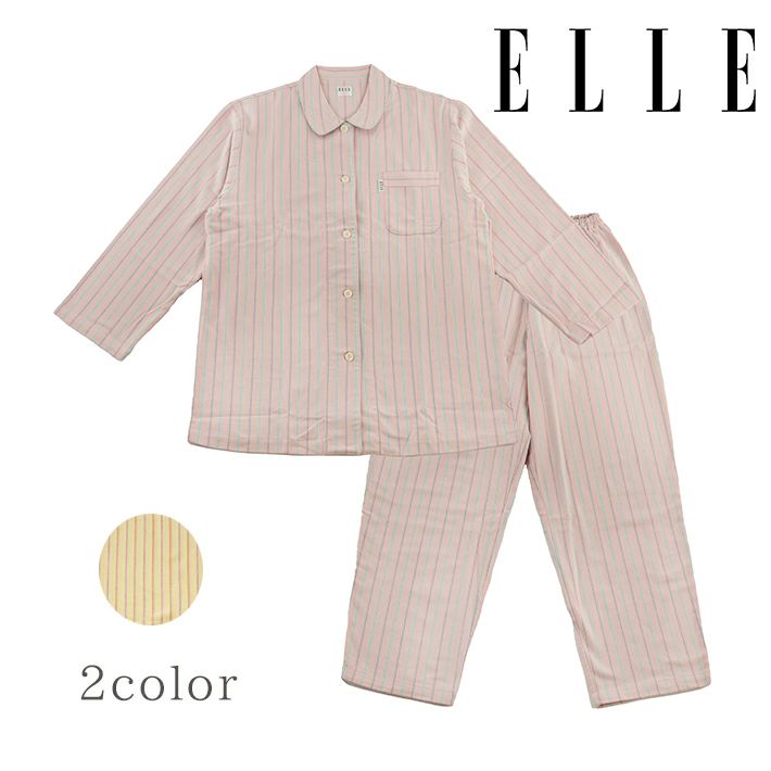 先染 ネル ストライプ レディース パジャマ 【ELLE】 | arakawa
