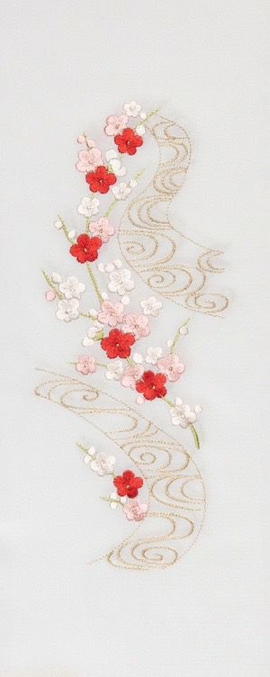 飛び梅絞り半衿 / 正絹 / 袷用 / 白地×紅色 / 半襟 | さんび公式 