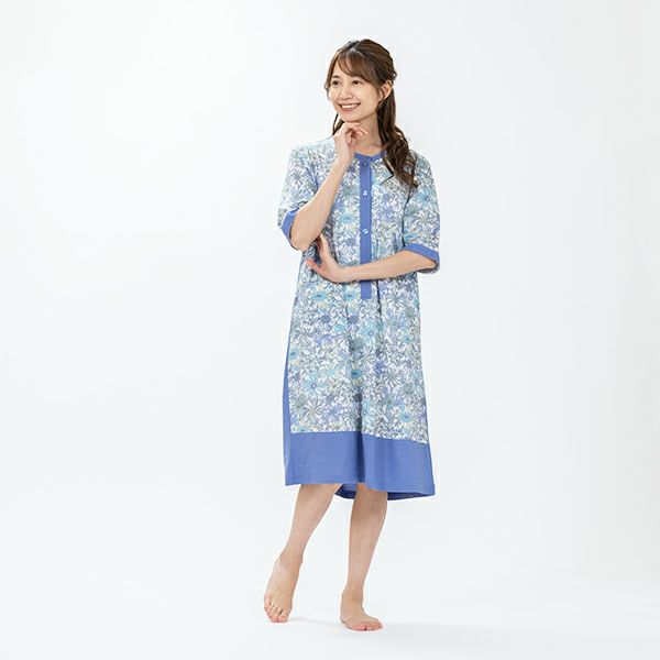 LIBERTY リバティ パジャマ上下 春夏秋 花柄切り替えデザイン