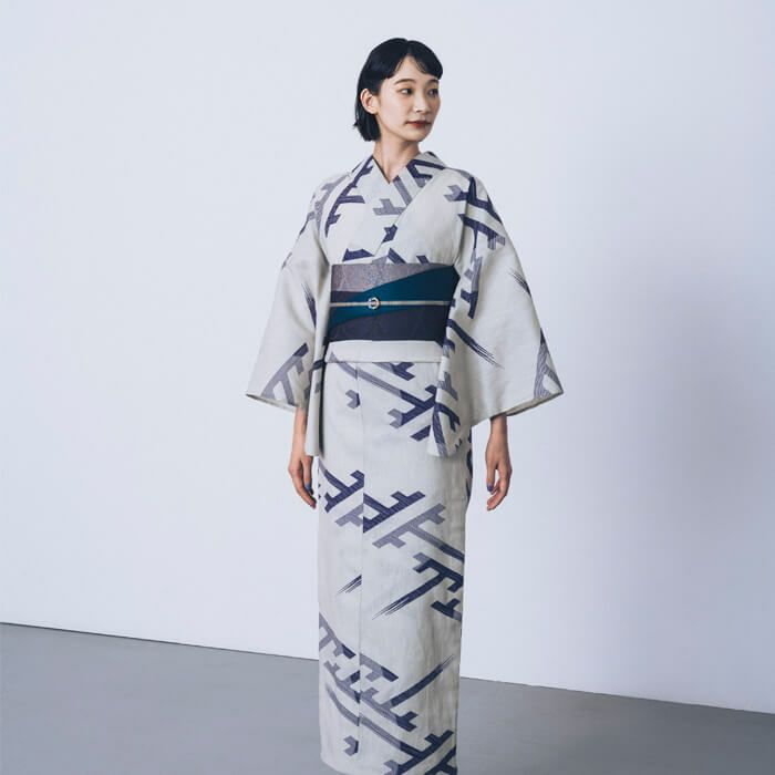 kifkif×古今 浴衣 紗綾形 （江戸紫） 仕立て上がり 日本製