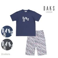 [紳士] 強撚天竺 無地 メンズ 夏用 半袖 パジャマ 【DAKS】ダックス 日本製 上下セット 六分丈 夏 綿100% 高級 ブランド プレゼント