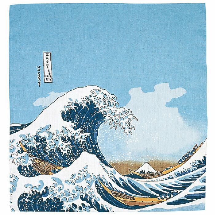 手ぬぐい 浮世絵 神奈川沖浪裏 富士山 注染てぬぐい 縁起 飾る 日本製 - タオル