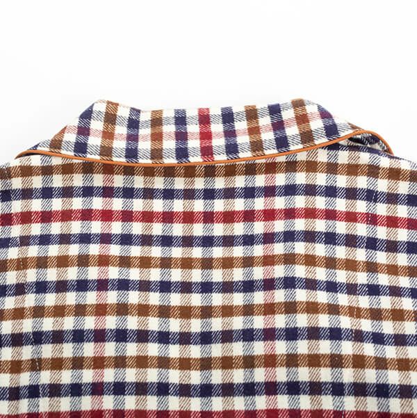 DAKS】 ネル チェック柄 前開き 全開 メンズ パジャマ 日本製