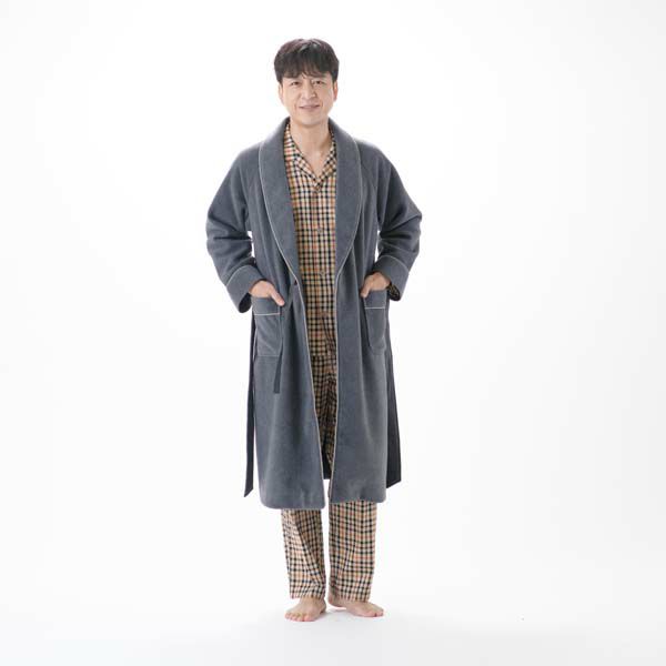 紳士] レーヨン混フリース無地 ガウン【DAKS】メンズ 日本製 高級