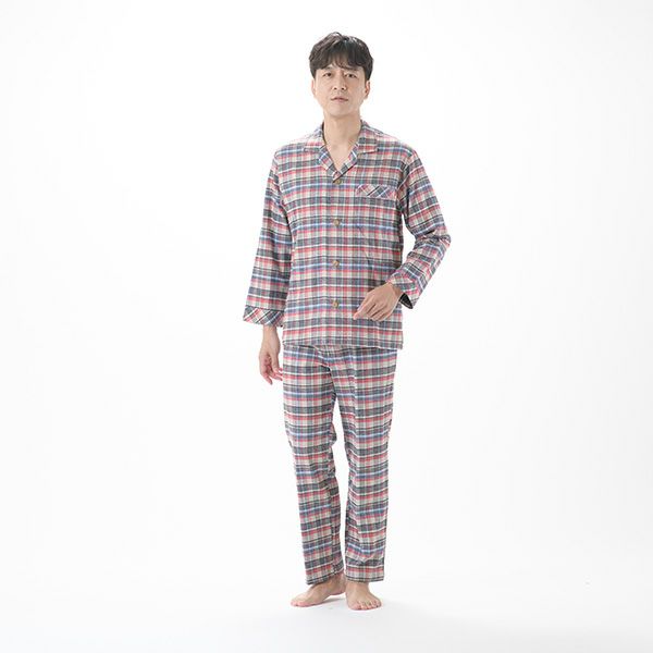 紳士]中空糸 ネル チェック メンズ パジャマ 【mila schon】 冬