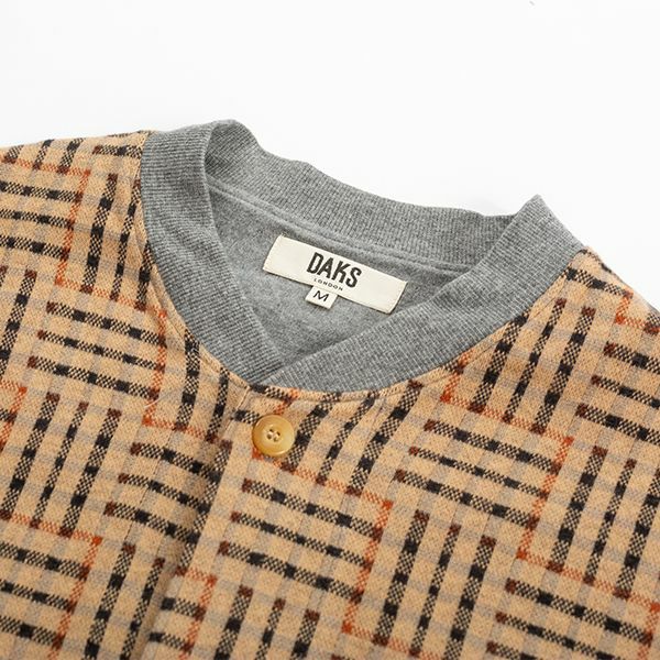 DAKS】 チェック柄ダブルジャガード起毛 前開き 全開 メンズ パジャマ