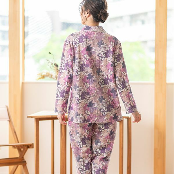 リバティプリント【Liberty】 ニット キルト パジャマ 【Mauvey】 花柄