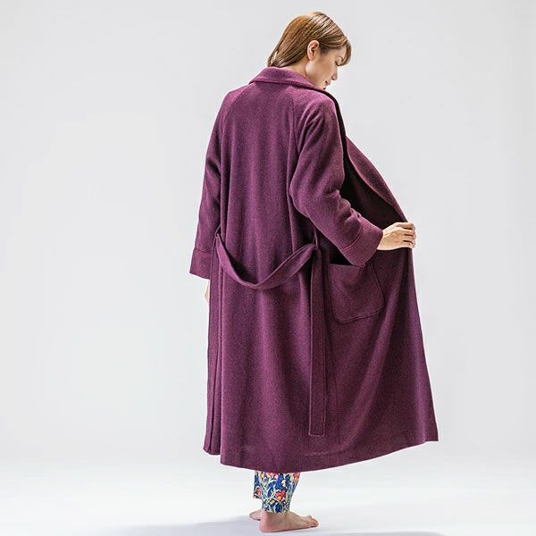 mila schon】軽量 ウール レディース ローブ 冬 高級 無地 ロング 