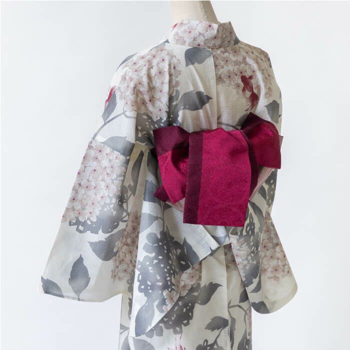 古今 紫陽花柄浴衣 浴衣用襦袢付き 浴衣単品「 傘と紫陽花 」(FREE オレンジ): ふりふ｜ミマツ