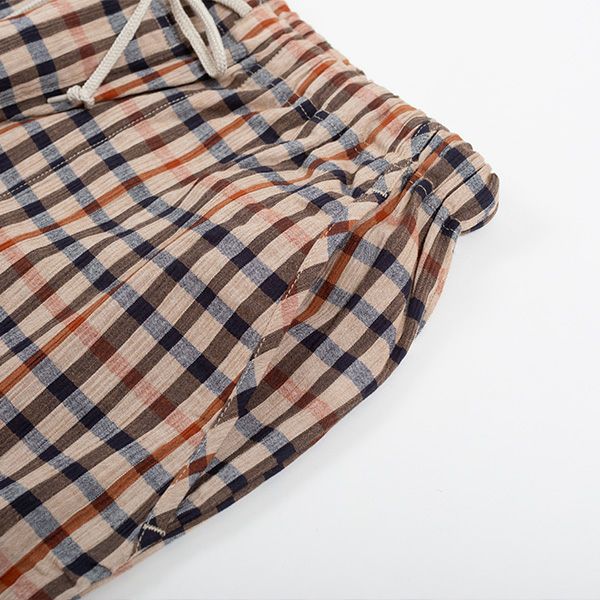 美品【DAKS ダックスロンドン】ハウスチェック柄 ガウチョパンツ プリーツ 紳士] ハウスチェッククレープ 6分丈 パンツ 【DAKS】＜単品