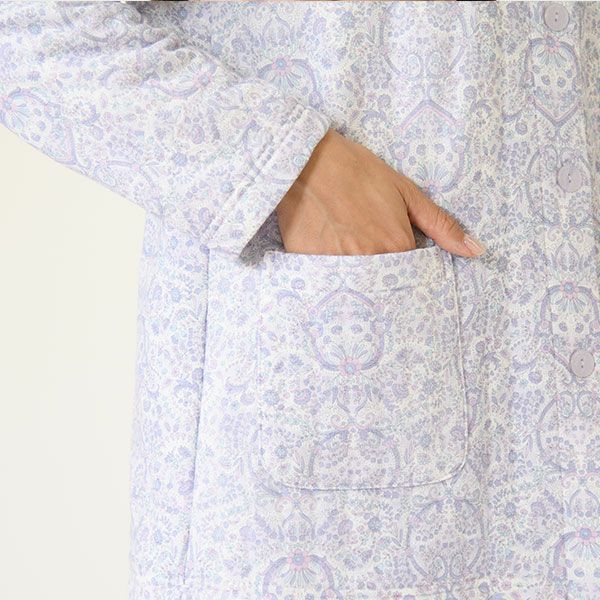 ニットキルトプリント　小更紗柄　レディス　上下セット　パジャマ