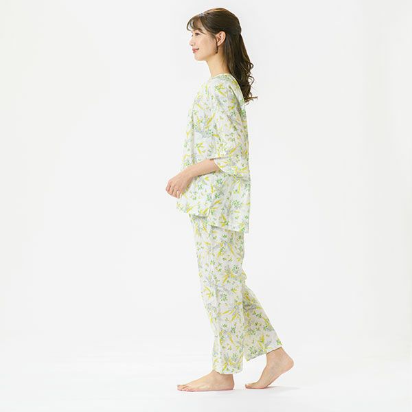 Amour150】 【小柄な方向け】涼しげな小花柄の高島クレープ