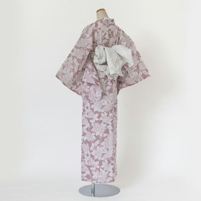 ゆかた 古今 紫陽花 （ピンク） 綿 桃色 仕立て上がり 日本製
