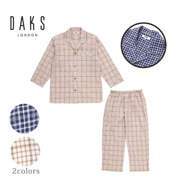 DAKSパジャマ 綿100% M 紳士】【DAKS】ダックス サテンプリント パジャマ 2023 春夏