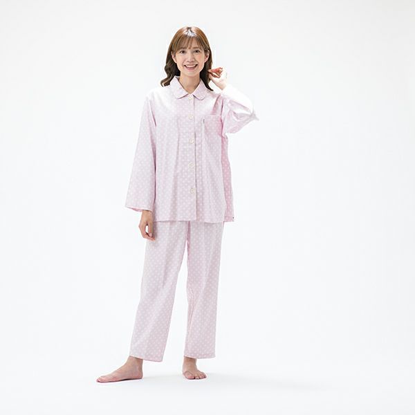 【DAKS】なめらかサテン小紋柄パジャマ