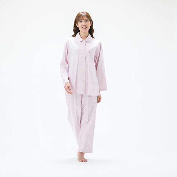 【DAKS】なめらかサテン小紋柄パジャマ