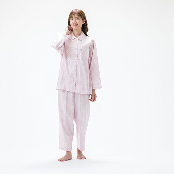 【DAKS】なめらかサテン小紋柄パジャマ
