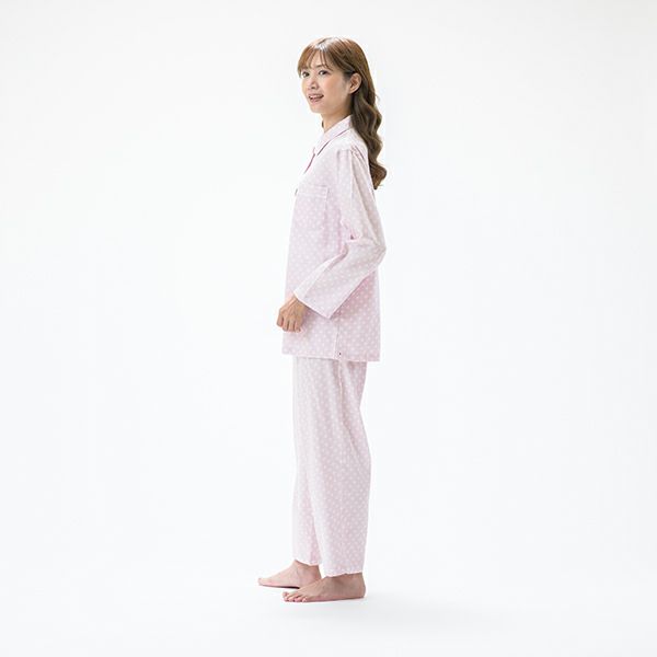 【DAKS】なめらかサテン小紋柄パジャマ