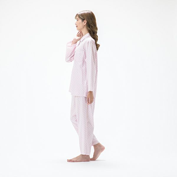 【DAKS】なめらかサテン小紋柄パジャマ