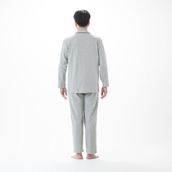 【AmourHOMME】紳士パジャマ［紳士］接結天竺ニットドット前開きパジャマ
