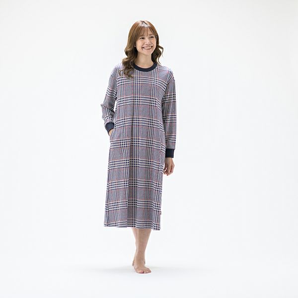 【DAKS】接結ジャカードチェックワンピース