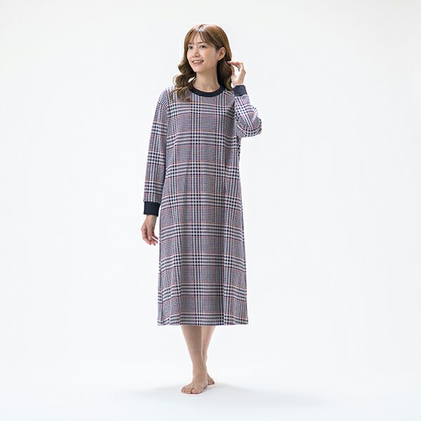 【DAKS】接結ジャカードチェックワンピース